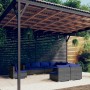 Set Divani da Giardino 9 pz con Cuscini in Polyrattan Grigio