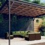 Set Divani da Giardino 9 pz con Cuscini in Polyrattan Marrone