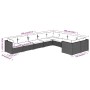 Set Divani da Giardino 9 pz con Cuscini in Polyrattan Marrone