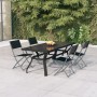 Set da Pranzo da Giardino 5 pz Grigio e Nero