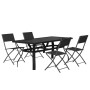 Set da Pranzo da Giardino 5 pz Grigio e Nero