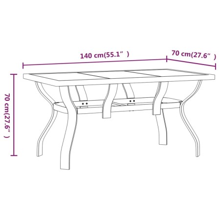 Set da Pranzo da Giardino 5 pz Grigio e Nero