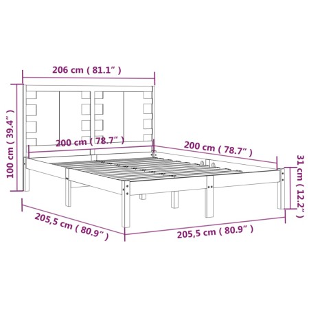 Giroletto in Legno Massello di Pino 200x200 cm