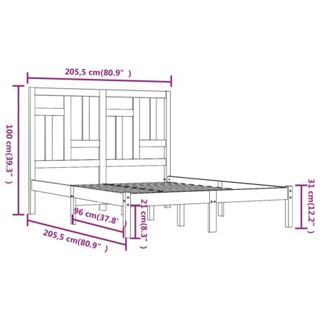 Giroletto in Legno Massello di Pino 200x200 cm