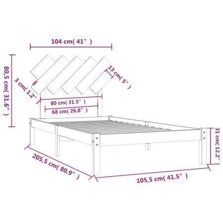 Giroletto 100x200 cm in Legno Massello