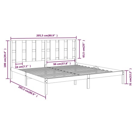 Giroletto Bianco in Legno Massello di Pino 200x200 cm