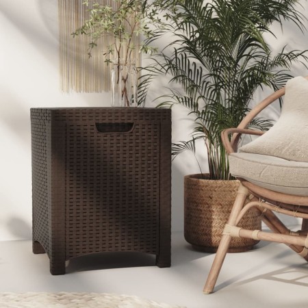 Baule da Giardino 39x39x46 cm in Rattan PP Marrone