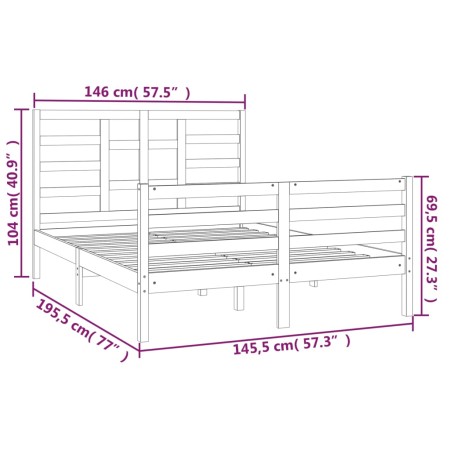 Giroletto Bianco in Legno Massello 140x190 cm