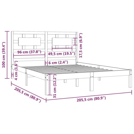 Giroletto Grigio in Legno Massello di Pino 200x200 cm