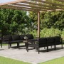 Set Divani da Giardino 8 pz con Cuscini in Alluminio Antracite