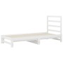 Dormeuse Estraibile Bianca 2x(90x200) cm Legno Massello di Pino