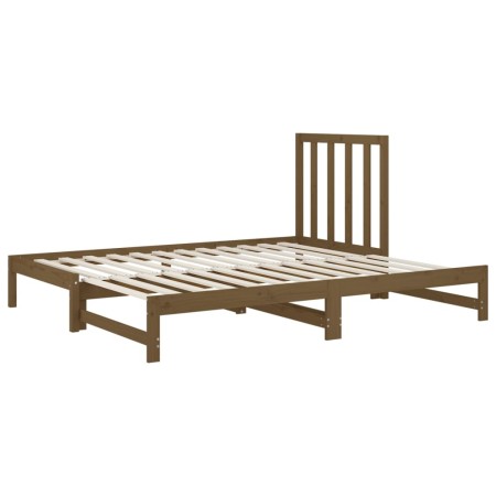 Dormeuse Estraibile Miele 2x(90x200) cm Legno Massello di Pino