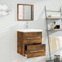 Mobile Bagno con Lavabo Integrato Rovere Fumo Legno Multistrato