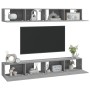 Mobili Porta TV a Parete 4 pz Grigio Sonoma 100x30x30 cm