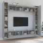 Set Mobili Porta TV 8pz Grigio Sonoma in Legno Multistrato