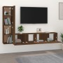 Set Mobili Porta TV 4 pz Rovere Marrone in Legno Multistrato