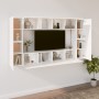 Set Mobili Porta TV 8pz Bianco in Legno Multistrato