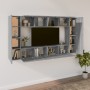 Set Mobili Porta TV 8pz Grigio Sonoma in Legno Multistrato