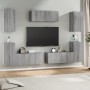 Set di Mobili Porta TV 7 pz Grigio Sonoma in Legno Multistrato