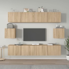 Set di Mobili Porta TV 6 pz Rovere Sonoma in Legno Multistrato