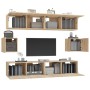 Set di Mobili Porta TV 6 pz Rovere Sonoma in Legno Multistrato