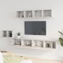 Set di Mobili Porta TV 5 pz Bianco in Legno Multistrato