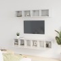 Set di Mobili Porta TV 5 pz Bianco Lucido in Legno Multistrato