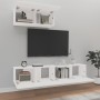 Set Mobili Porta TV 3 pz Bianco in Legno Multistrato