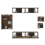 Set Mobili Porta TV 8pz Rovere Marrone in Legno Multistrato