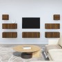 Set Mobili Porta TV 7 pz Rovere Marrone in Legno Multistrato