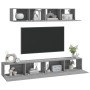 Set di Mobili Porta TV 4 pz Grigio Sonoma in Legno Multistrato