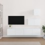 Set di Mobili Porta TV 4 pz Bianco in Legno Multistrato