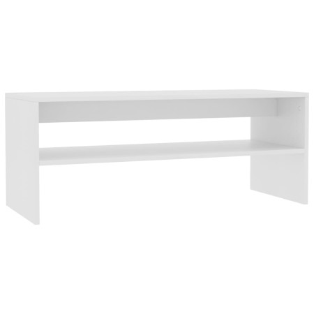 Tavolino da Salotto Bianco 100x40x40 cm in Legno Multistrato