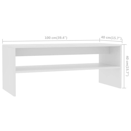 Tavolino da Salotto Bianco 100x40x40 cm in Legno Multistrato