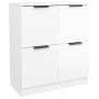 Credenze 2 pz Bianco Lucido 60x30x70 cm in Legno Multistrato