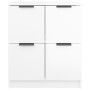 Credenze 2 pz Bianco Lucido 60x30x70 cm in Legno Multistrato