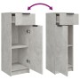 Set Mobili da Bagno 5 pz Grigio Cemento in Legno Multistrato