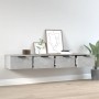 Mobili Pensili 2 pz Grigio Cemento 68x30x20cm Legno Multistrato