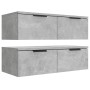 Mobili Pensili 2 pz Grigio Cemento 68x30x20cm Legno Multistrato