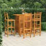 Set da Bar per Giardino 5 pz in Legno Massello di Acacia