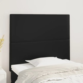 Testiera 2 pz Nero 90x5x78/88 cm in Similpelle