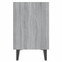 Comodino con Gambe in Metallo Grigio Sonoma 40x30x50 cm