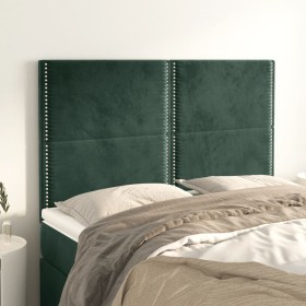 Testiere 4 pz Verde Scuro 72x5x78/88 cm in Velluto