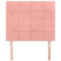 Testiera 2 pz Rosa 90x5x78/88 cm in Velluto