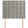 Testiera 2 pz Grigio Chiaro 90x5x78/88 cm in Velluto