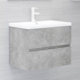 Mobile Lavabo Grigio Cemento 60x38,5x45 cm in Legno Multistrato