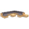 Set Divani da Giardino 12 pz con Cuscini Legno Massello di Teak