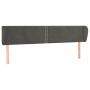 Testiera ad Orecchio Grigio Scuro 203x23x78/88 cm in Velluto