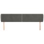 Testiera ad Orecchio Grigio Scuro 203x23x78/88 cm in Velluto