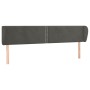 Testiera ad Orecchio Grigio Scuro 163x23x78/88 cm in Velluto
